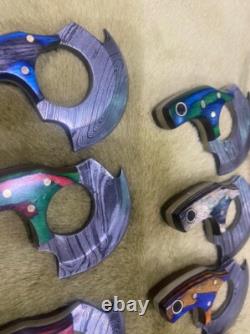 MIX Lot de 100 Couteaux Mini Ulus de Chasse en Acier Damas Faits Main Personnalisés