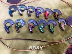 MIX Lot de 100 Couteaux Mini Ulus de Chasse en Acier Damas Faits Main Personnalisés