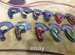 MIX Lot de 100 Couteaux Mini Ulus de Chasse en Acier Damas Faits Main Personnalisés