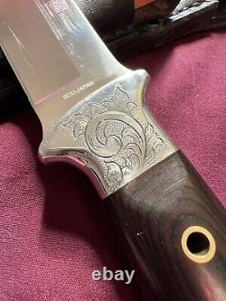 Menthe? Vintage Al Mar 3004 Seki Japon Couteau De Combat/dagger Avec Gaine. Gravé