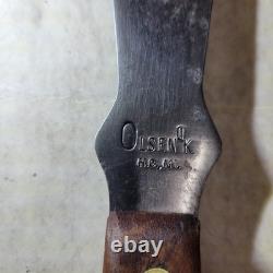 Olsen OK Dague de combat. Manche en bois. Belle gaine en cuir. Fabriqué aux États-Unis