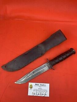 Original Ww2 Usmc Fighting Knife Dagger Camillus Leather Scabbard