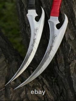 Paire de dagues fantasy style elfe à lame en acier inoxydable, faites main sur mesure