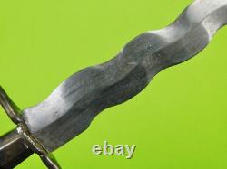 Poignard de combat antique à lame Kris de la guerre de Sécession américaine avec fourreau