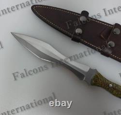 Poignard tactique sur mesure en acier au carbone fait main avec lame fixe et étui de chasse