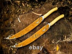 Poignards faits main Legolas, couteaux de combat, épées jumelles de style elfe en acier inoxydable