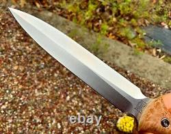 Pro-tech Rare Nouveau Brend Elite Combat Dagger Knife Fixed Blade Maple Burl