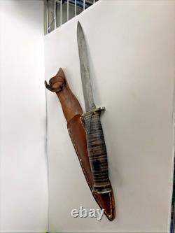 RARE ! Couteau de combat militaire M3 américain d'origine de la Seconde Guerre mondiale Kutmaster, dague et fourreau