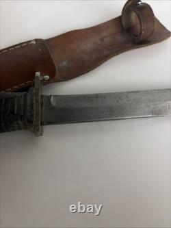 RARE ! Couteau de combat militaire M3 américain d'origine de la Seconde Guerre mondiale Kutmaster, dague et fourreau