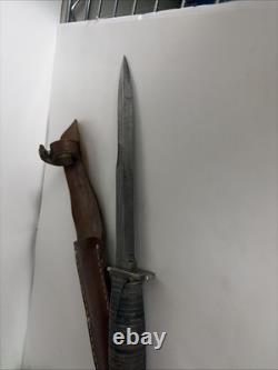 RARE ! Couteau de combat militaire M3 américain d'origine de la Seconde Guerre mondiale Kutmaster, dague et fourreau