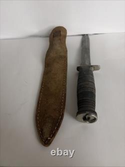 RARE ! Couteau de combat militaire M3 américain d'origine de la Seconde Guerre mondiale Kutmaster, dague et fourreau