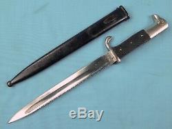 Rare Allemand Allemagne Ww1 Saw Retour Robe Couteau Fighting Dagger Avec Fourreau