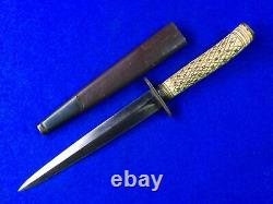 Rare Anglais Britannique Ww2 Fairbairn Sykes Stiletto Fighting Knife Dagger W Sheath