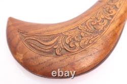 Rare Dague Indonésienne Couteau de Combat en Faux avec Étui en Bois de Java Bali