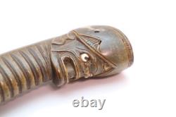 Rare Dague Indonésienne Couteau de Combat en Faux avec Étui en Bois de Java Bali