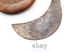 Rare Dague Indonésienne Couteau de Combat en Faux avec Étui en Bois de Java Bali