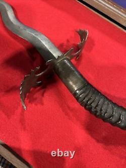 Rare Grande Antique Kris Horn Dagger Afrique Espagne Spanish Navaja Fighting Couteau