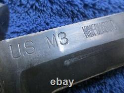 Rare Original Ww2 M3 Couteau De Combat Poignard Et Gaine Kinfolks Blade Marquée