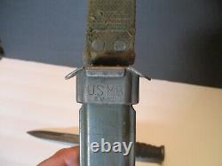 Rare Original Wwii Us M3 Trench Fighting Knife In Usm8 Scabbard Dagger