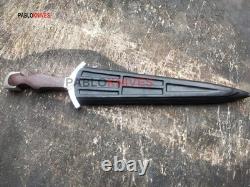Réplique de dague italienne Cinquedea de chasse en acier J2 fabriquée à la main