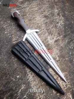 Réplique de dague italienne Cinquedea de chasse en acier J2 fabriquée à la main