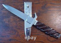 Ron Frazier Présentation Custom Dagger Knife W Nickel Silver Gaine Superbe