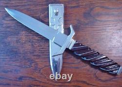 Ron Frazier Présentation Custom Dagger Knife W Nickel Silver Gaine Superbe