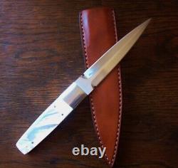 Ron Gaston Custom Genuine Mother Of Pearl Fighting Dagger Stiletto Knife