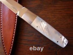 Ron Gaston Custom Genuine Mother Of Pearl Fighting Dagger Stiletto Knife