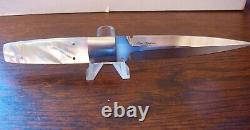 Ron Gaston Custom Genuine Mother Of Pearl Fighting Dagger Stiletto Knife