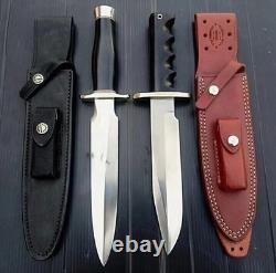 Set de Couteaux de Chasse en Acier D2 Fait Main - Dague et Couteau Bowie avec Poignée en Micarta + Étui