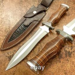 Superbe lame en acier à outils D2 fabriquée à la main sur mesure, dague tactique de chasse et de survie Knf