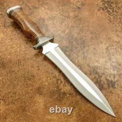 Superbe lame en acier à outils D2 fabriquée à la main sur mesure, dague tactique de chasse et de survie Knf