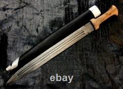 Sur Mesure En Acier De Damas Viking Médiéval Short Sword Dagger Avec Scabbrard