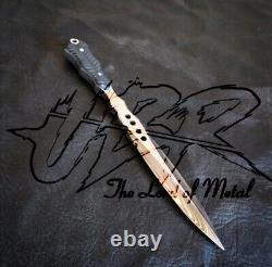 Translate this title in French: Ubr Custom Handmade D2-tool Steel M48 Stinger Dagger Knife With Leather Sheath

Couteau poignard M48 Stinger Ubr personnalisé, fait à la main en acier D2 et avec étui en cuir.