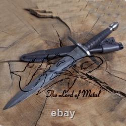 Ubr Couteau de chasse poignard fait à la main en acier à haute teneur en carbone avec étui en cuir