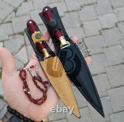 Ubr Custom Handmade D2-tool Steel Hunting Daggers Knives Set Of 2 With Sheath