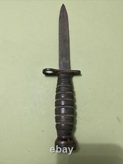 VTG Couteau de combat américain M3 original sans fourreau rare non marqué 5ème production