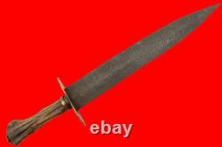Very Good Large Confederate Fighting Dagger Bowie Knife, Époque De La Guerre De Sécession
