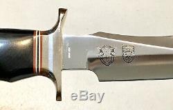 Vintage 1980 Al Mar Seki Japon Fighting Dague Couteau Fourreau Case Papiers Monnaie