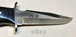 Vintage 1980 Al Mar Seki Japon Fighting Dague Couteau Original En Cuir Gaine