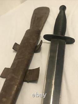 Vintage Fairbairn Sykes Sheffield Angleterre Fighting Knife Dagger & Gaine