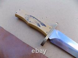 Vintage Haake Handmade Custom Large Dagger Fighting Knife Scrimshaw