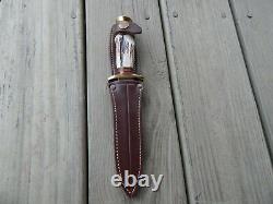 Vintage Linder Solingen Allemagne 440 Dagger Couteau Avec Poignée Mint Stag