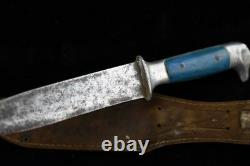 Vintage Trench De Combat Tête Eagle Poignée Bleue Couteau Dague