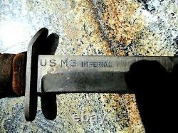 Vintage Wwii Us M3 Couteau De Combat Imperial M8 Galbard Dague Ww2