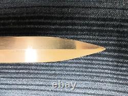 Vtg GERBER Mark 1 Couteau de botte à lame Early Dagger 5 avec étui Portland Ore, USA