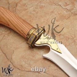 Wk 501 Couteau Dague de Chasse Classique Fait Main en Acier Poli Haute Brillance