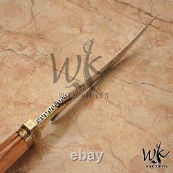 Wk 501 Couteau Dague de Chasse Classique Fait Main en Acier Poli Haute Brillance