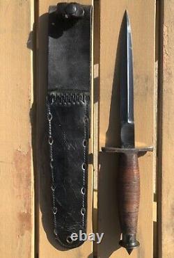 Ww2 Case V42 Couteau De Combat Stiletto -us Fssf -v-42 Dagger -exceptionnel Cond